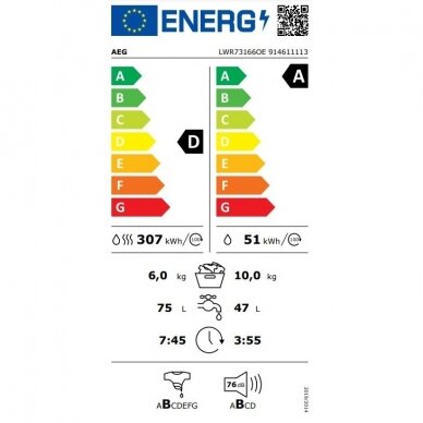 AEG LWR73166OE 3