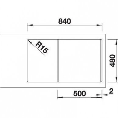 Plautuvė BLANCO SONA 5 S SILG PDUR Rock grey O.AF 2