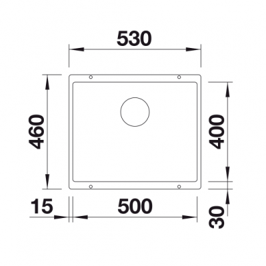 Plautuvė BLANCO SUBLINE 500-U PDUR InFino Black O.AF 3